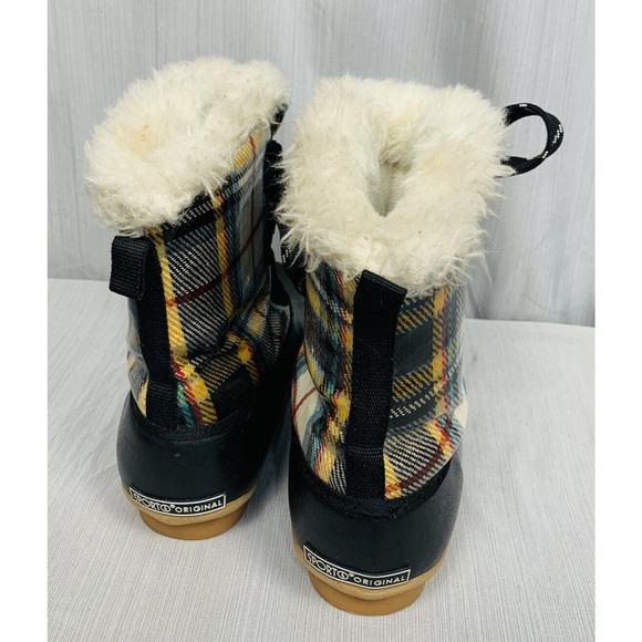 Sporto Original Womens Boot 6M Duck Boot‎ Black with Plaid Print - Picture 4 of 16
